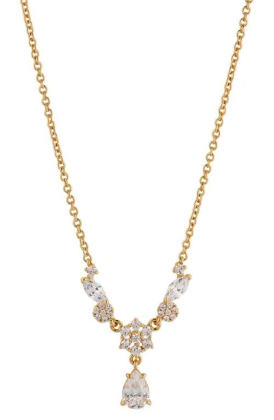 Nadri Midsommer Flower Frontal Necklace In Gold