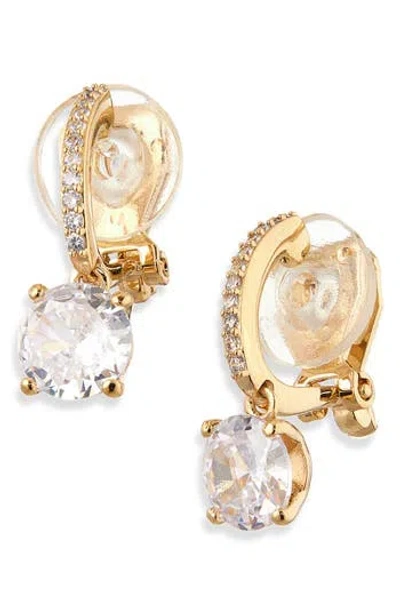 Nadri Modern Love Cubic Zirconia Clip-on Earrings In Gold