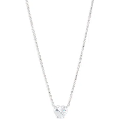 Nadri Modern Love Cubic Zirconia Heart Pendant Necklace In Metallic
