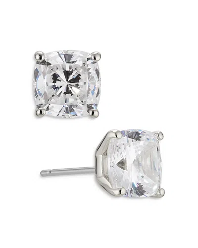 Nadri Modern Love Cushion Cut Cubic Zirconia Stud Earrings In Silver