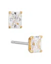Nadri Modern Love Emerald Cut Cubic Zirconia Stud Earrings In Gold