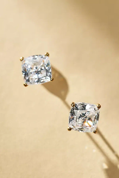 Nadri Modern Love Large Cut Crystal Post Earrings In Gold