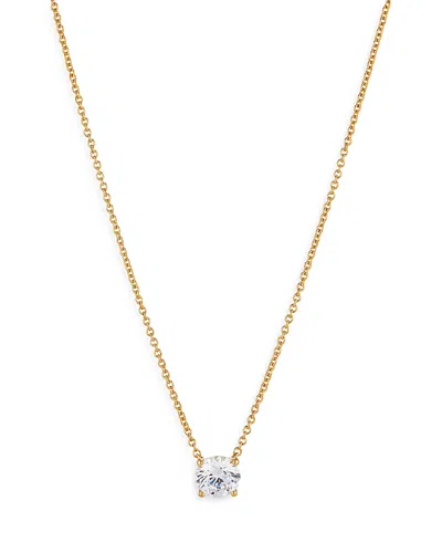 Nadri Modern Love Round Cut Solitaire Necklace, 16-18 In Gold