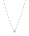 Nadri Modern Love Round Cut Solitaire Necklace, 16-18 In Silver