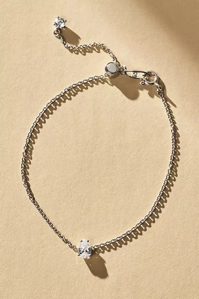 Nadri Modern Love Small Round Cut Solitaire Bracelet In Silver