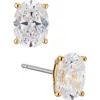Nadri Modern Luv Large Oval Cubic Zirconia Stud Earrings In Gold