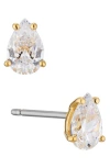 Nadri Modern Love Pear Shape Cubic Zirconia Stud Earrings In Gold