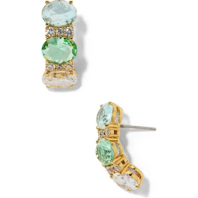 Nadri Mojito Oval Crystal J Hoop Earrings In Multi