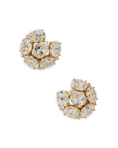 Nadri Mojito Crystal Button Earrings In Gold