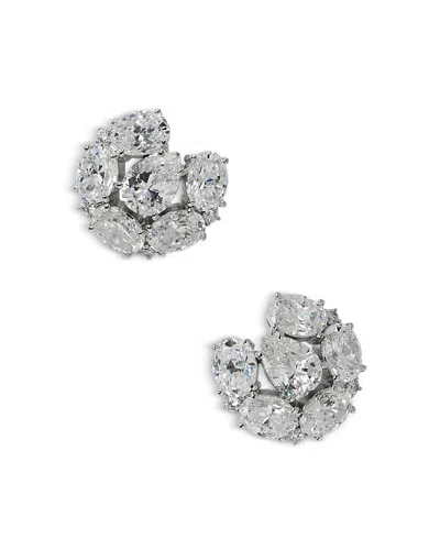 Nadri Mojito Crystal Button Earrings In Metallic