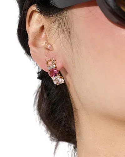 Nadri Mojito Oval Crystal J Hoop Earrings In Multi