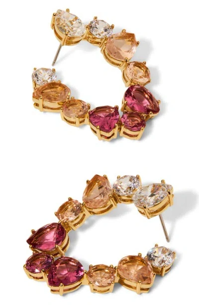 Nadri Mojito Pink Front-to-back Earrings In Gold