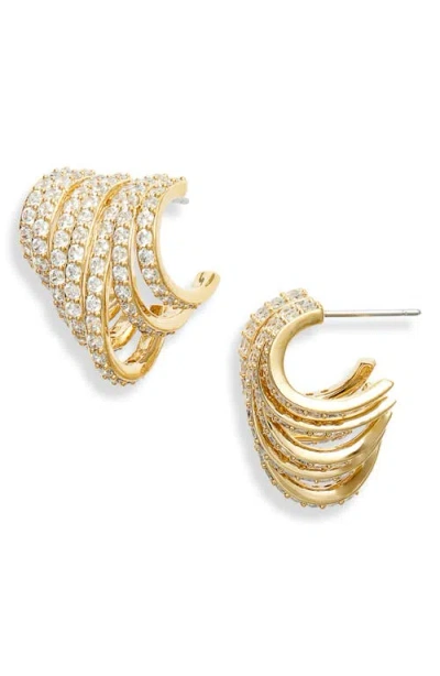Nadri Multirow C-hoop Earrings In Gold