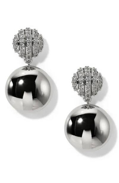 Nadri Muse Double Drop Earrings In Rhodium