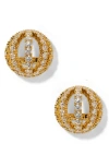 Nadri Muse Sphere Button Earrings In Gold