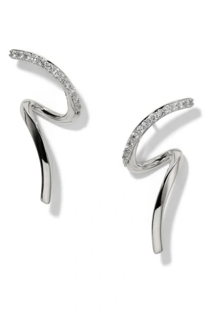 Nadri Muse Twirl Stud Earrings In Rhodium