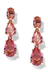 Nadri Natural Beauty Crystal Linear Drop Earrings In Pink/gold