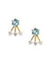 Nadri Natural Beauty Jacket Earrings In Blue/gold