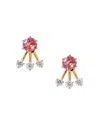 Nadri Natural Beauty Jacket Stud Earrings In Pink/gold