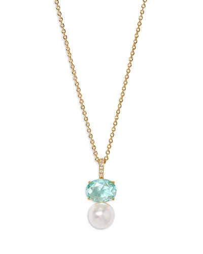 Nadri Natural Beauty Pendant Necklace, 16-18 In Blue/gold