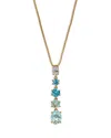 Nadri Natural Beauty Y Pendant Necklace, 16-18 In Blue/gold