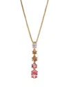 Nadri Natural Beauty Y Pendant Necklace, 16-18 In Pink/gold