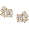 Nadri Cubic Zirconia Cluster Stud Earrings In 18k Gold Plated In Gold