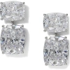 Nadri Northern Lights Cubic Zirconia Double Drop Earrings In Rhodium
