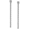 Nadri Cubic Zirconia Linear Drop Earrings In Rhodium Plated In Rhodium