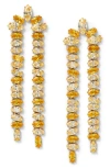 Nadri Palm Springs Yellow Stone Double Strand Drop Earrings In Gold
