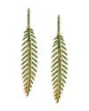 Nadri Palm Springs Green Pave Leaf Drop Earrings In Gold