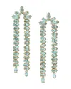Nadri Palm Springs Green Stone Double Strand Drop Earrings In Blue