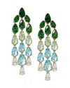NADRI PALM SPRINGS MULTICOLOR PEAR STONE CHANDELIER DROP EARRINGS