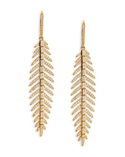 Nadri Palm Springs Pave Leaf Drop Earrings In Gold