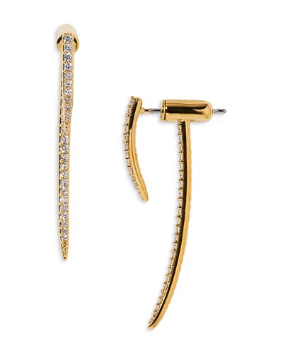 Nadri Pave Claw Front To Back Earrings In Gold