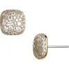 Nadri Pavé Cushion Stud Earrings In Gold