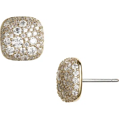 Nadri Pavé Cushion Stud Earrings In Gold