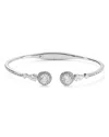 Nadri Pave Detail Hinge Bracelet In Silver