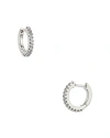 Nadri Pave Front Huggie Hoop Earrings In 18k Gold Plated Or Rhodium Plated In Silver