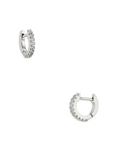 Nadri Pave Huggie Hoop Earrings In 18k Gold Plated Or Rhodium Plated In Silver