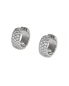 Nadri Pave Huggie Hoop Earrings In Rhodium Plated In Silver