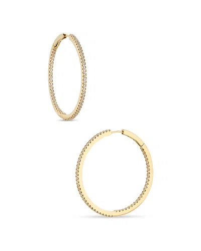 Nadri Pave Inside Out Hoop Earrings In 18k Gold Plated Or Rhodium Plated