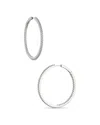 Nadri Pave Inside Out Hoop Earrings In 18k Gold Plated Or Rhodium Plated In Silver