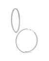 Nadri Pave Inside Out Hoop Earrings In 18k Gold Plated Or Rhodium Plated In Silver