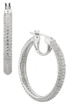 Nadri Pavé The Way Medium Hoop Earrings