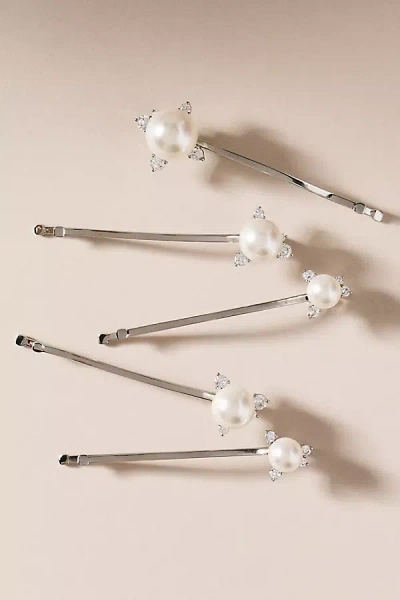Nadri Pearl Bobby Pins, Set Of 5 In Silver