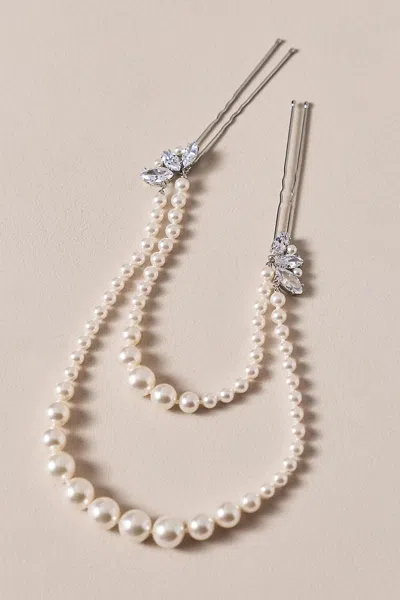 Nadri Pearl Hair Pin In Silver