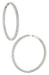 Nadri Perfect Inside Out Hoop Earrings In Silver