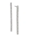 Nadri Perfect Tennis Cubic Zirconia Linear Drop Earrings In Rhodium Plated In Silver
