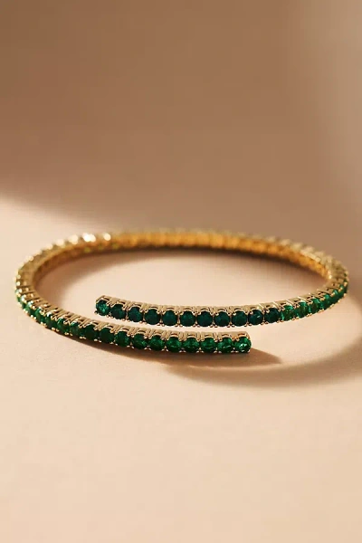 Nadri Perfect Tennis Green Wrap Bracelet